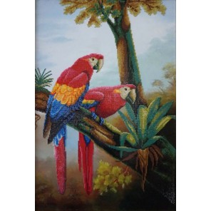 Область выкладки Цветные попугаи Алмазная частичная вышивка (мозаика) Color Kit