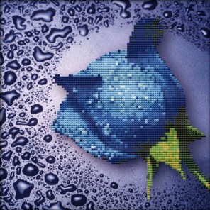 Обдасть выкладки Синяя роза Алмазная частичная вышивка (мозаика) Color Kit