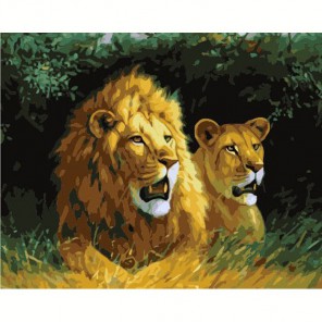 Львиная семья Алмазная вышивка (мозаика) на подрамнике Color Kit