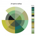 24 цвета Оттенки зеленого Набор акриловых красок