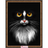 Пример оформления в рамке Черный кот Алмазная вышивка мозаика АЖ-1899