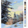 Зимний лес Раскраска картина по номерам на холсте
