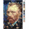 Винсент Ван Гог в цветах Раскраска картина по номерам на холсте