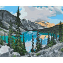 Озеро в горах Раскраска картина по номерам на холсте