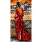 Девушка в красном платье (художник Emerico Imre Toth) Раскраска по номерам акриловыми красками на холсте Живопись по номерам