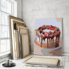 Пример работы Клубничный торт 75х100 см Раскраска картина по номерам на холсте AAAA-RS138-75x100