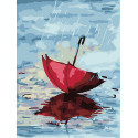 Красный зонтик Раскраска картина по номерам на холсте