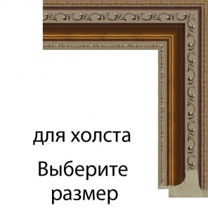 Охра с декоративными завитками Рамка для картины на холсте N168
