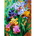 Ирисы садовые Раскраска картина по номерам на холсте Белоснежка