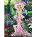 Дама в саду Набор для вышивания лентами Многоцветница