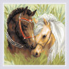 Вариант оформления в рамке АМ0039 "Пара лошадей" мозаика АМ0039