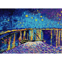 Звездная ночь над Роной (Ван Гог) Ткань с нанесенным рисунком для вышивки бисером Конек
