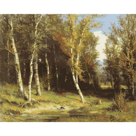 Лес перед грозой ( художник Шишкин И.И. ) Раскраска (картина) по номерам акриловыми красками на холсте Menglei