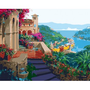 Лазурный рай ( художник Микки Сенкарик ) Раскраска (картина) по номерам акриловыми красками на холсте Menglei
