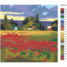 Пейзаж поле с цветами Раскраска картина по номерам на холсте