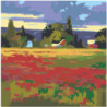 Пейзаж поле с цветами 100х100 Раскраска картина по номерам на холсте