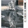 Котенок в отражении тигр 100х125 Раскраска картина по номерам на холсте