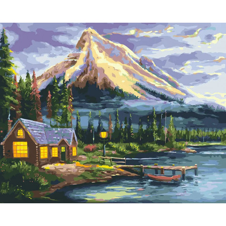  Дом у реки Раскраска картина по номерам CG2018