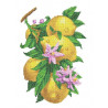  Ветка с лимонами Габардин с рисунком для вышивки бисером Каролинка ТКБЦ 3058