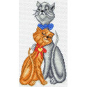 Кот с кошкой Канва с рисунком для вышивки крестом Матренин посад