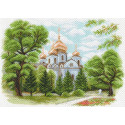 Собор Александра Невского в Краснодаре Канва с рисунком для вышивки крестом Матренин посад