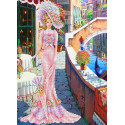 Дама в розовом Канва с рисунком для вышивки бисером Каролинка