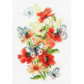  Маки и бабочки Набор для вышивания Многоцветница МКН 52-14