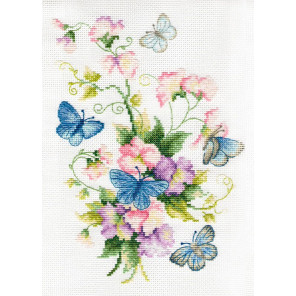  Душистый горошек и бабочки Набор для вышивания Многоцветница МКН 54-14