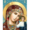 Икона Казанская Пресвятая Богородица Раскраска картина по номерам на холсте