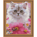 Котенок в цветах Алмазная вышивка мозаика Color kit