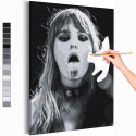 Maneskin / Виктория / Victoria De Angelis черно-белая Раскраска картина по номерам на холсте