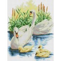 Лебеди с птенцами Алмазная вышивка (мозаика) Sddi Anya
