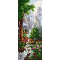 Водопад Хрустальный кулон Ткань с рисунком для вышивки бисером Конек