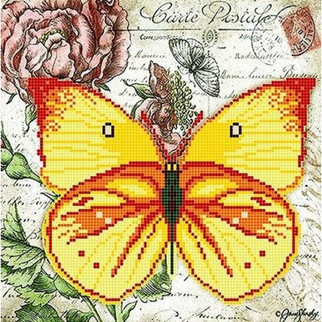  Бабочка 7 Ткань с рисунком для вышивки бисером Божья коровка 0147