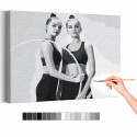 Арина и Дина Аверины / Художественная гимнастика Раскраска картина по номерам на холсте