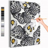  Черно-белые бабочки Раскраска картина по номерам на холсте с металлической краской AAAA-RS238