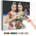 Арина и Дина Аверины / Художественная гимнастика Раскраска картина по номерам на холсте с неоновыми красками