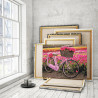 Пример в интерьере Велосипед и тюльпаны / Цветы 80х100 см Раскраска картина по номерам на холсте с неоновой краской AAAA-RS183-