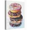  Завтрак с пончиками / Десерт / Еда 60х80 см Раскраска картина по номерам на холсте AAAA-RS145-60x80