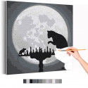 Шахматы при луне / Кошки - мышки Раскраска картина по номерам на холсте с металлической краской