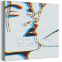 Поцелуй / Пара 80х80 см Раскраска картина по номерам на холсте с неоновой краской
