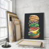 Пример в интерьере Бургер / Еда / Завтрак 60х80 см Раскраска картина по номерам на холсте с неоновой краской AAAA-RS151-60x80