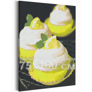  Десерт с долькой лимона / Еда / Сладости 75х100 см Раскраска картина по номерам на холсте с неоновой краской AAAA-RS152-75x100