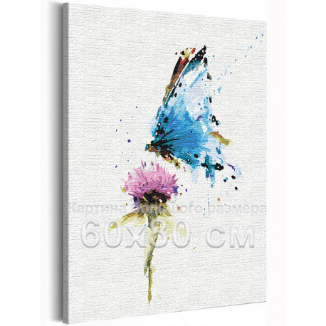  Бабочка и цветок / Полет 60х80 см Раскраска картина по номерам на холсте с неоновой краской AAAA-RS154-60x80