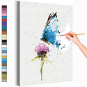 Бабочка и цветок / Полет Раскраска картина по номерам на холсте с неоновой краской