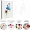 Пример картины и схема Бабочка и цветок / Полет Раскраска картина по номерам на холсте с неоновой краской AAAA-RS154