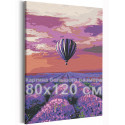 Воздушный шар и поле лаванды / Полет 80х120 см Раскраска картина по номерам на холсте с неоновой краской