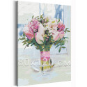 Тюльпаны в вазе / Букет цветов 80х120 см Раскраска картина по номерам на холсте с неоновой краской