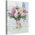 Тюльпаны в вазе / Букет цветов 100х150 см Раскраска картина по номерам на холсте с неоновой краской