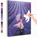 Девушка и поле лаванды / Прованс Раскраска картина по номерам на холсте с неоновой краской